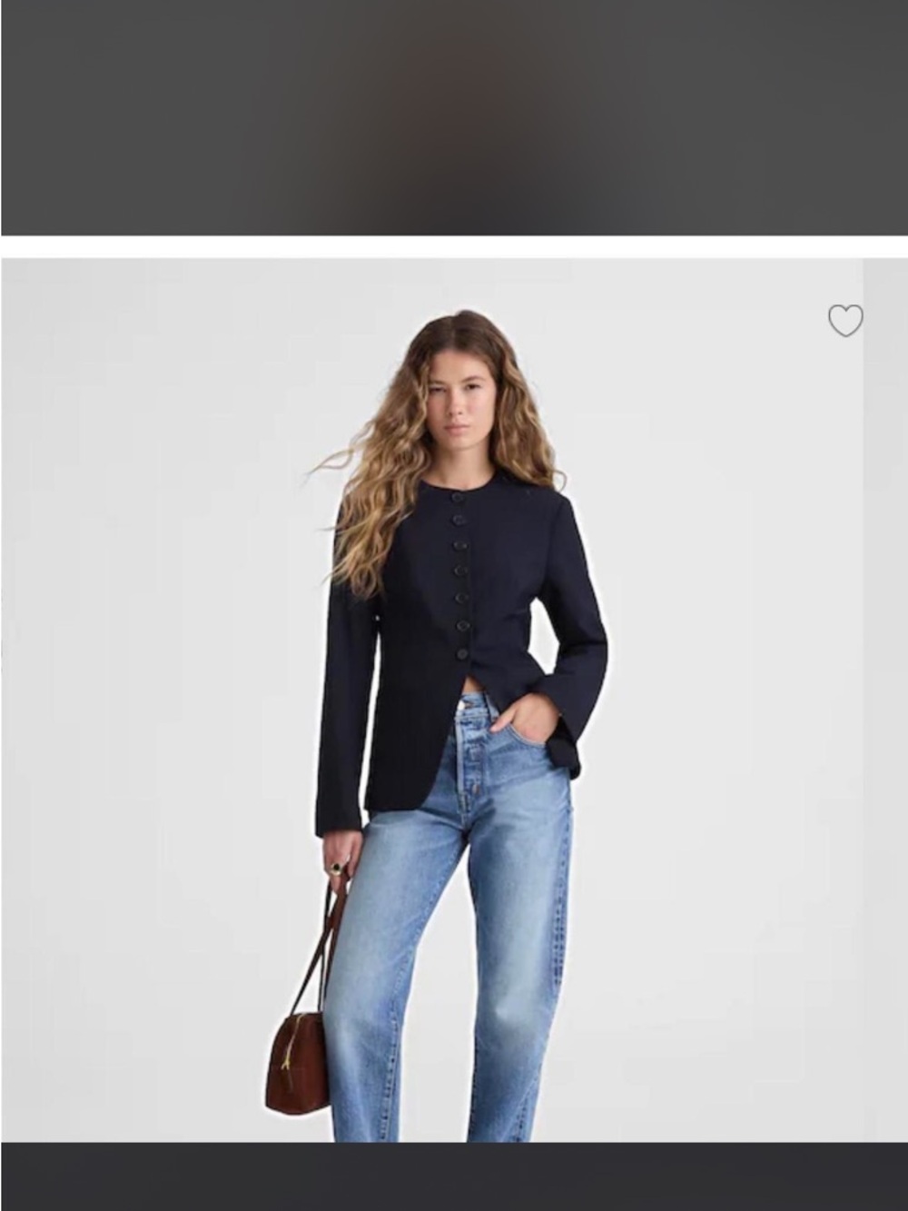 Madewell Black Pinstripe Blazer with Buttons